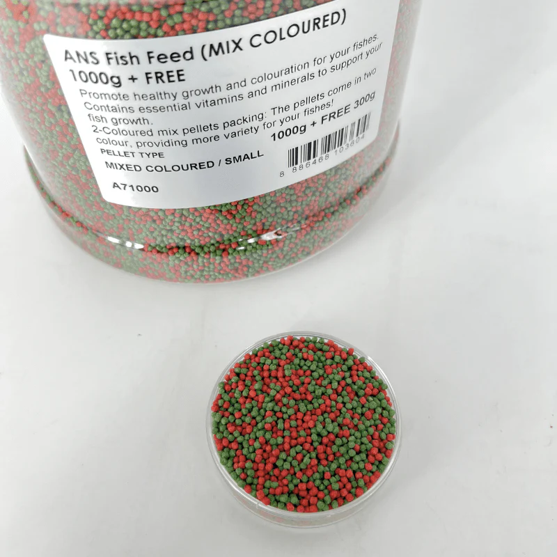 ANS Fish Feed (MIX COLOURED) small/medium 1000g - Image 7