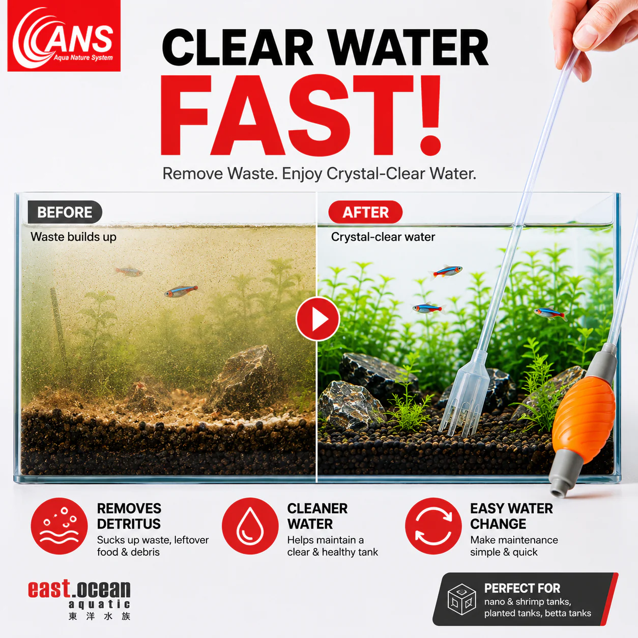 ANS NanoClean Siphon – Precision Aquarium Cleaner for Nano, Shrimp & Planted Tanks - Image 4