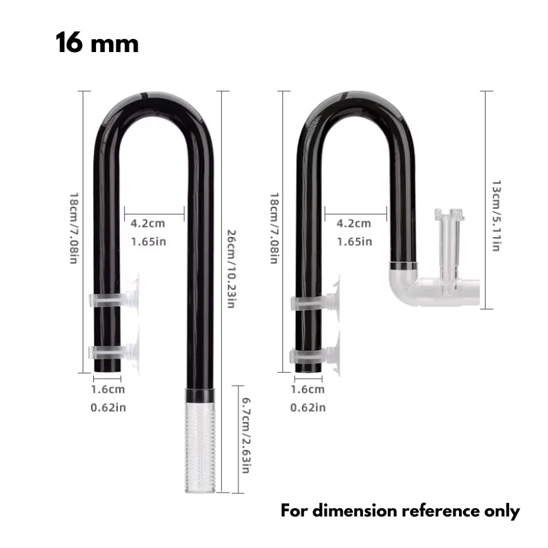 AQUAPRO Plastic Skimmer Outflow & Inflow 12mm/16mm (suckers included) - Image 6