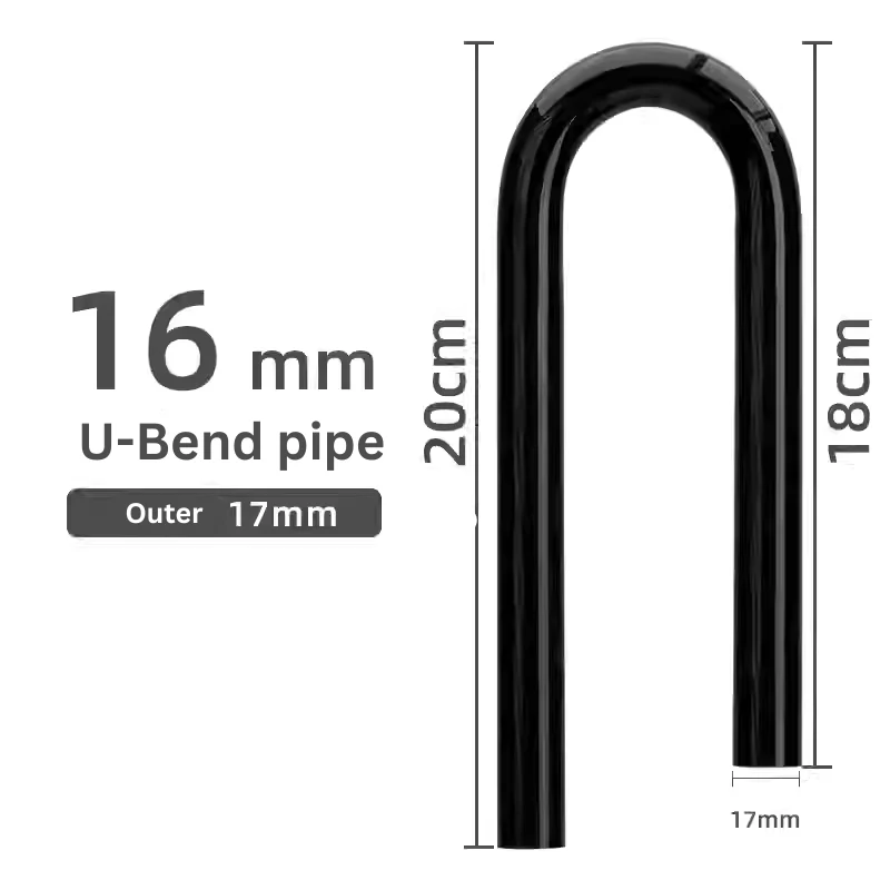 AQUAPRO U-bend pipe inlet 110mm Black (13mm/17mm) - Image 3