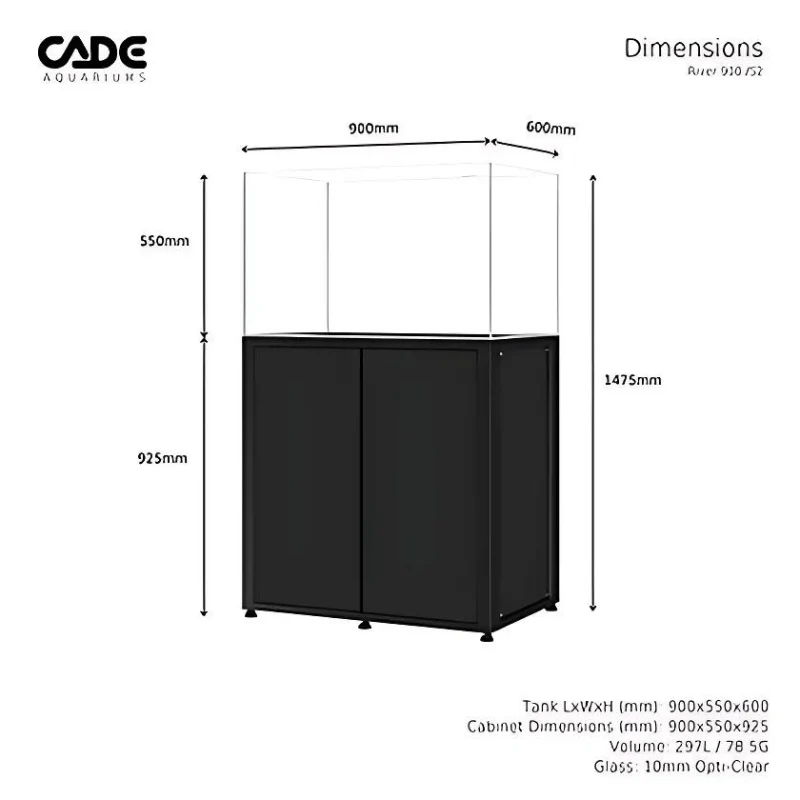 CADE River S2 900 (Black/White) (90x60x55cm) - Image 3