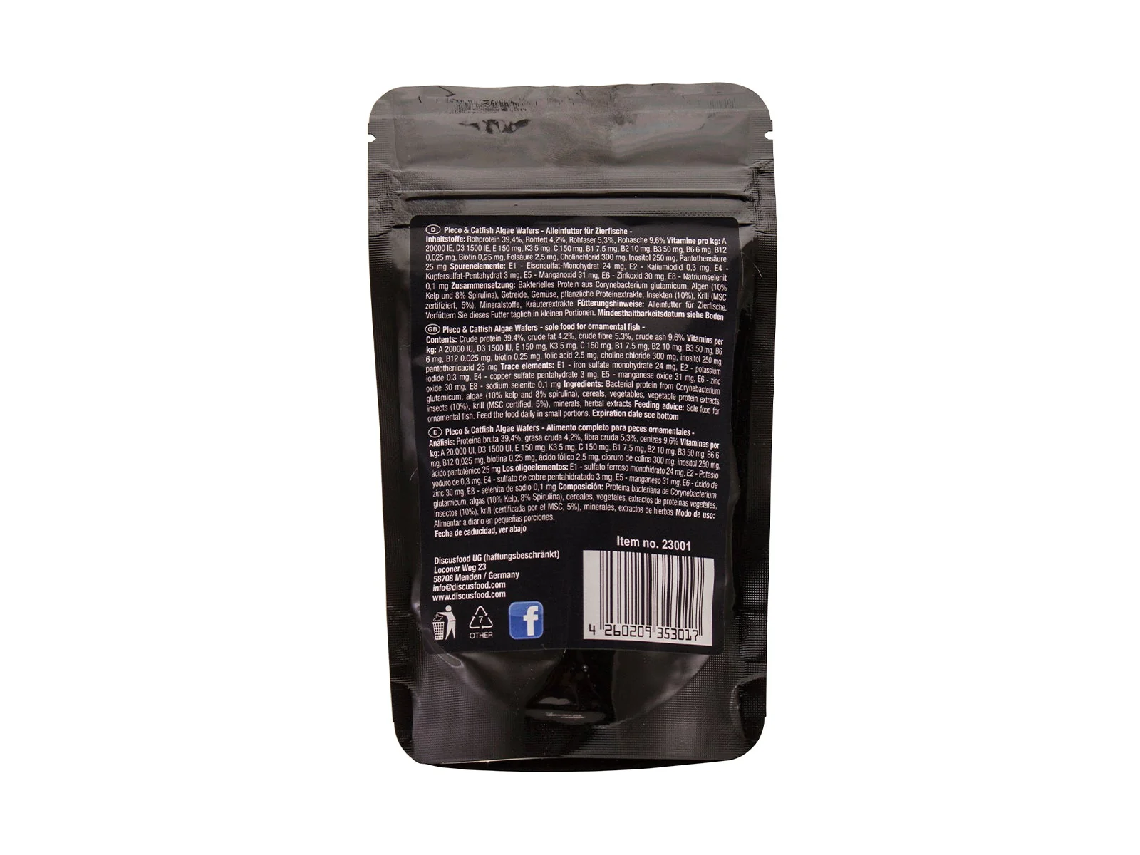 DiscusFood Pleco & Catfish Algae Wafers (Sinking Wafers) - (50/150g) - Image 3