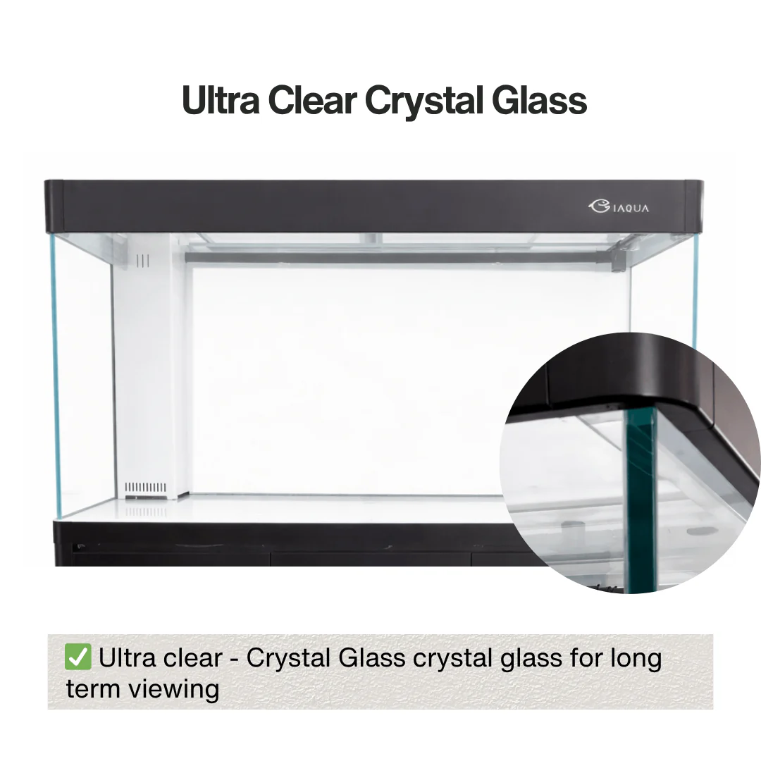 IAQUA 120 Premium Aquarium Set with Sump Filtration & Aluminum Cabinet (Black/White) - Image 2