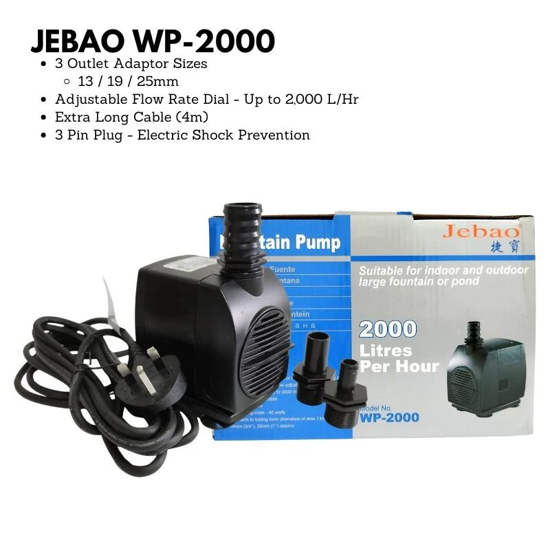 JEBAO Outdoors Water Pump (4m Weather Proof Cable) - 2000-5000(L/Hr) - Image 4
