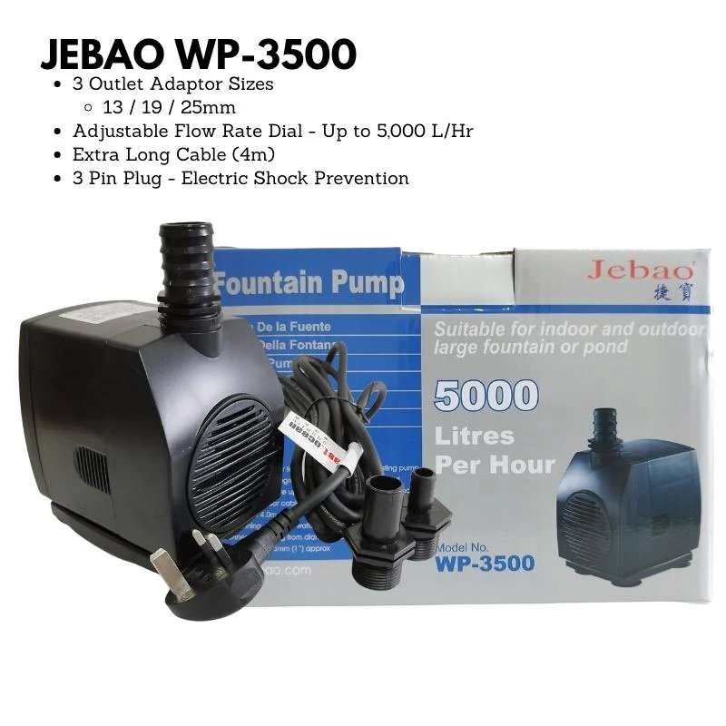 JEBAO Outdoors Water Pump (4m Weather Proof Cable) - 2000-5000(L/Hr) - Image 7