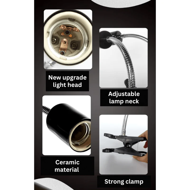 NOMOYPET NJ-10 Reptile Clamp Lamp (adjustable) - light bulb not included - Image 2