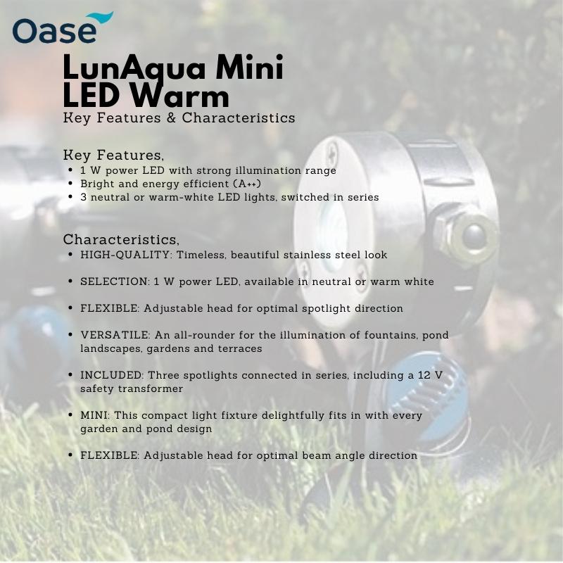 OASE LunAqua Mini LED spotlight (Warm colour) - Image 2