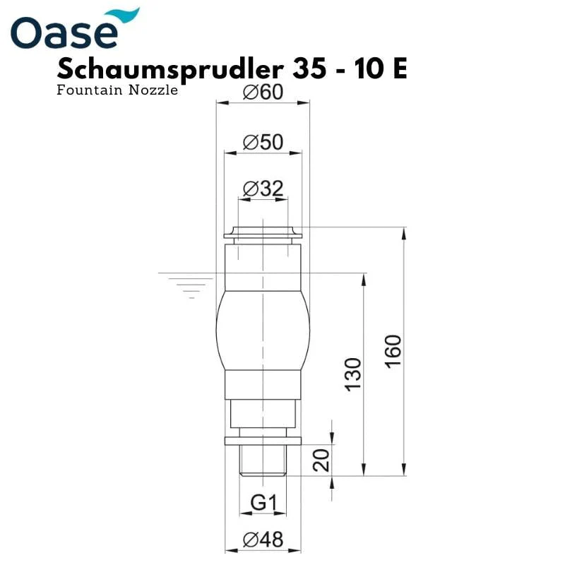 OASE Fountain Nozzle Schaumsprudler 35 - 10 E (foam bubbler nozzle) - Image 8
