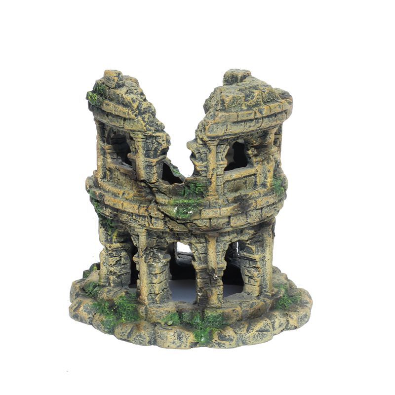 RQ20122 Broken tower Aquarium Decoration 15.5x15x16cm - Image 2