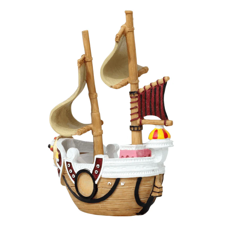 RQ2349 Cute Boat Aquarium Decoration - Image 4