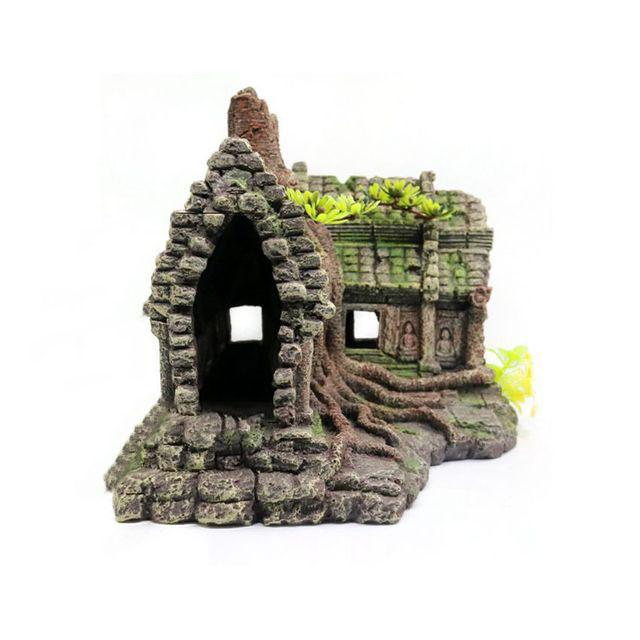 RQ1808 Wooden House Aquarium Decoration 29.5x19.5x19cm - Image 3
