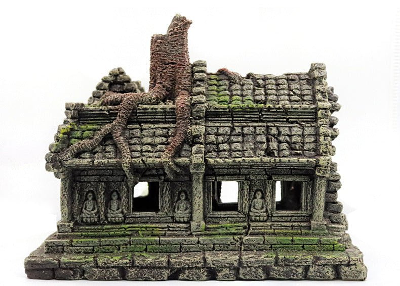 RQ1808 Wooden House Aquarium Decoration 29.5x19.5x19cm - Image 4