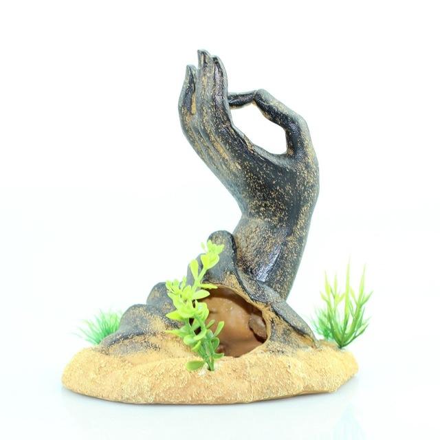 RQ19823P Hand Statue Aquarium Decoration 14.5x11x16cm - Image 2