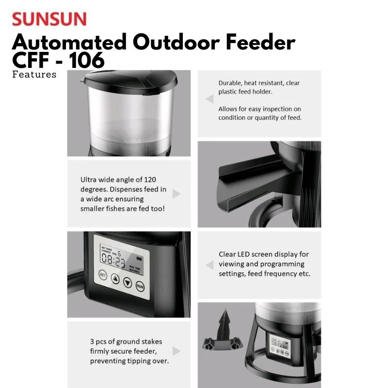 SUNSUN CFF-106 Automated Outdoor Feeder (For Ponds) - Image 4