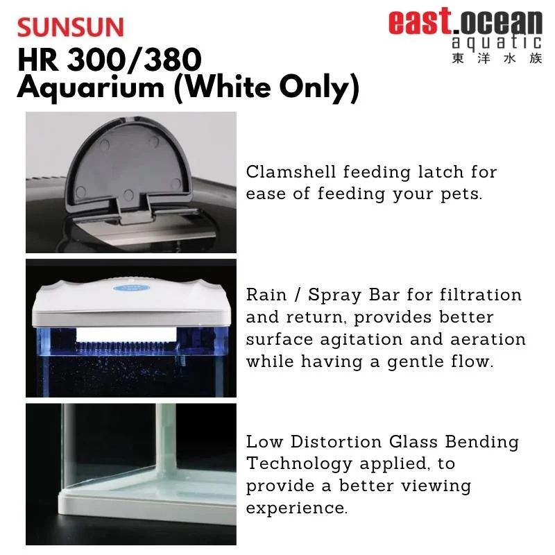 SUNSUN HR-300/380 Aquarium - Tank Only (White) - Image 3