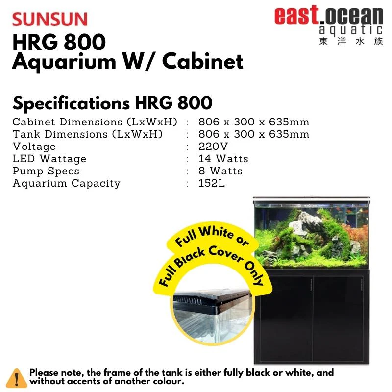SUNSUN HRG-800 Aquarium (80cm) Set - Tank & Cabinet (Black & White) - Image 4