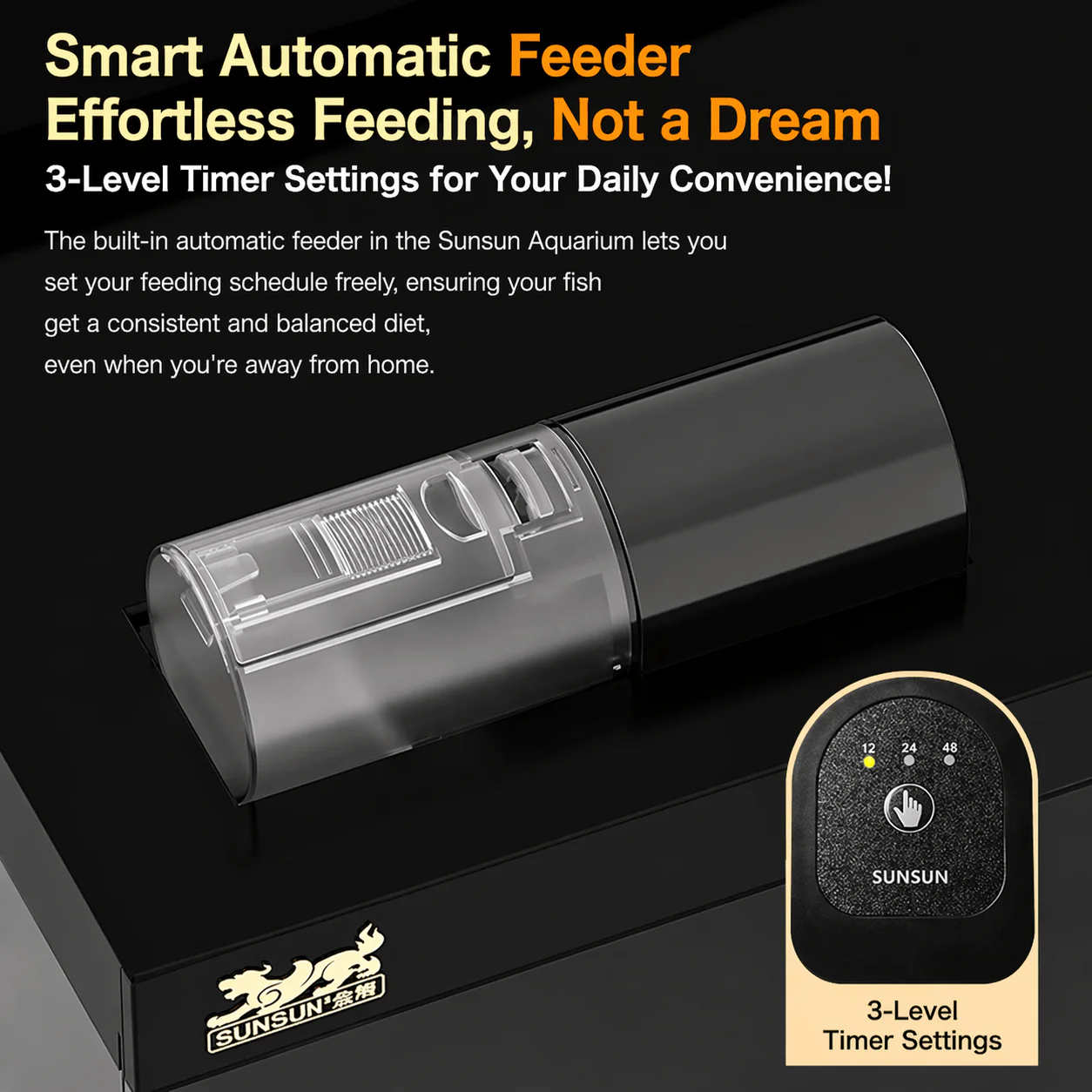 SUNSUN LEA-380/480A White - Ultra Clear Desktop Aquarium Tank with Built-In Filter & LED Light - Image 9