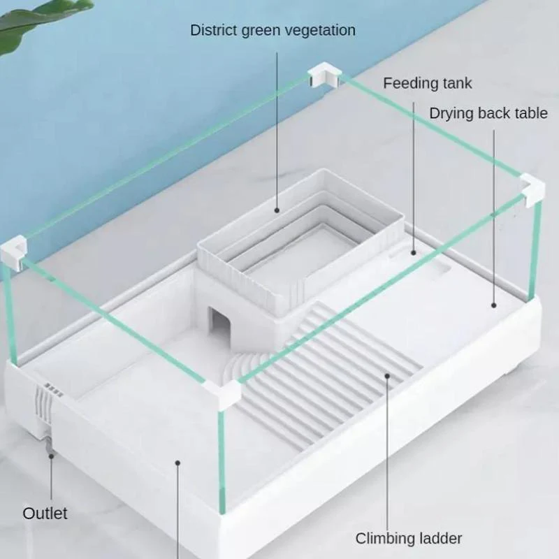 SUNSUN XGG-500 Turtle Tank (49cm) (w/ Garden Plot & Stairs) - Image 2