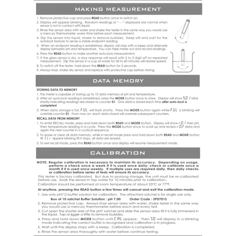 TRANS INSTRUMENT Eco pH Duo +M pen (pH/temp test with memory function) - Image 4