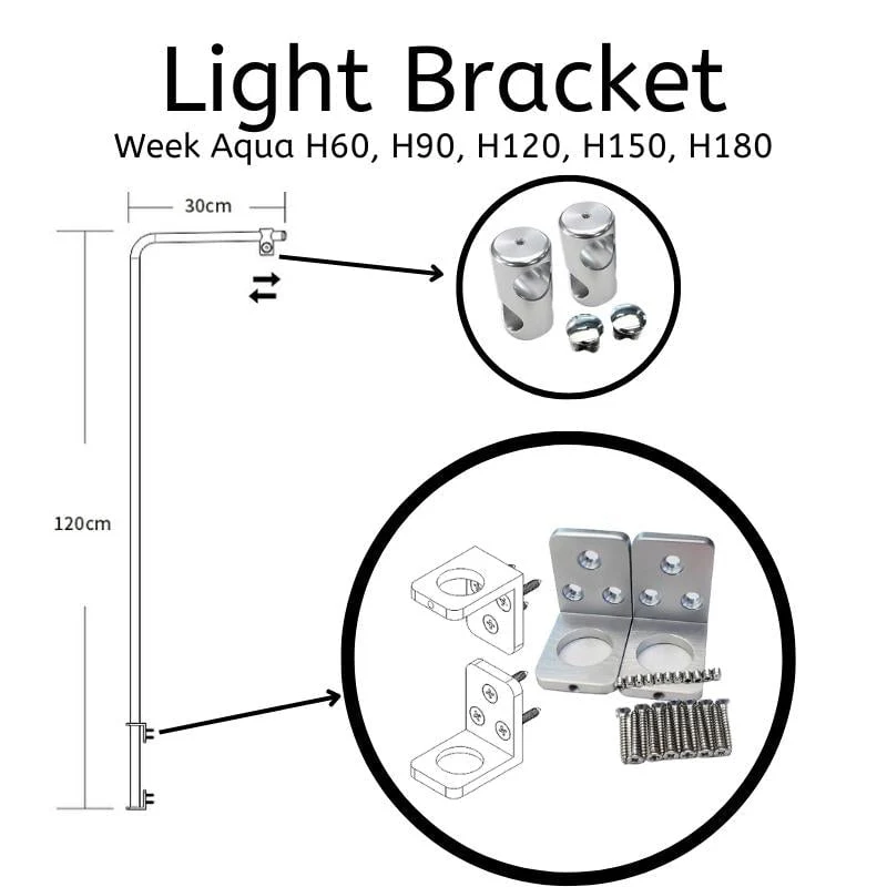 Week Aqua H Lighting Bracket (60 - 180cm) - Image 2
