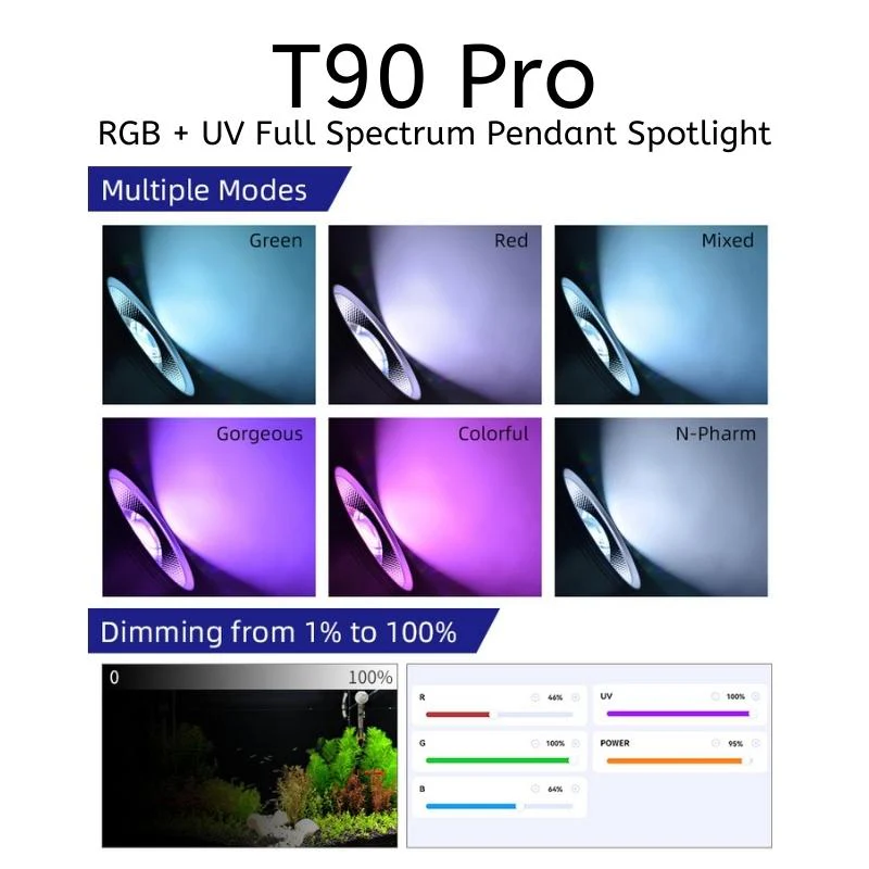 Week Aqua T-90 PRO RGB + UV Full Spectrum Pendant Spotlight - Image 5