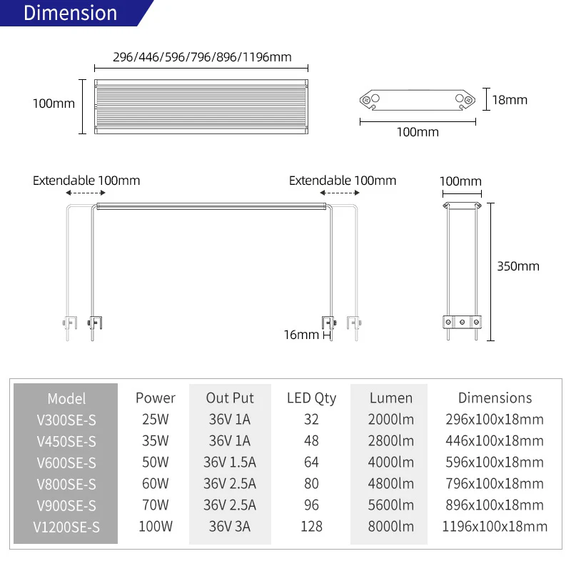 Week Aqua V-600SE- S light (remote control) (high stand) - Image 2
