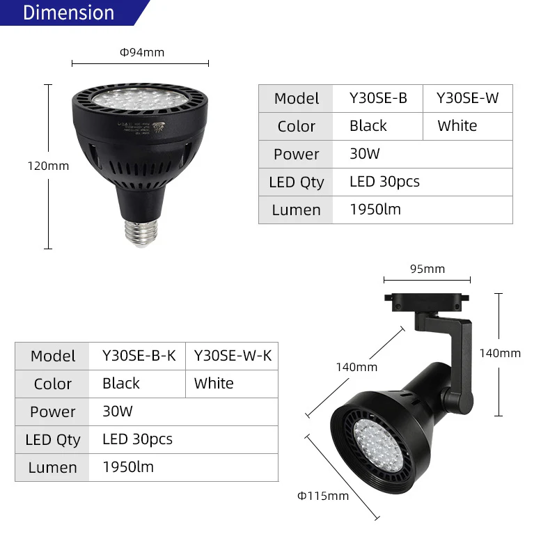 Week aqua Y30 LED Spotlight Black - Image 2